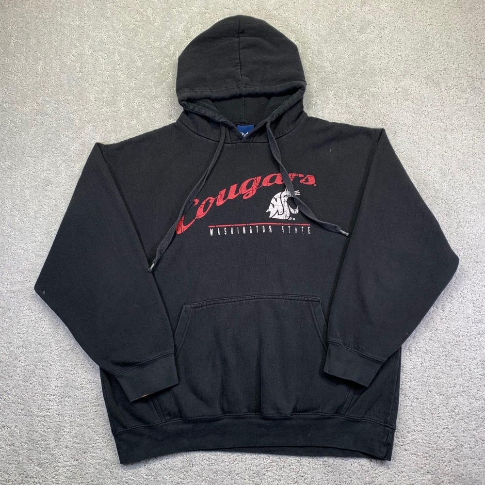 Old Varsity Brand OVB Washington State Cougars Hoodie Size Large? Black‎ College